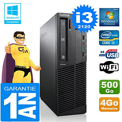 PC Lenovo M92p SFF Core I3-2120 Ram 4Go Disque 500 Go Graveur DVD Wifi W7 · Occasion 