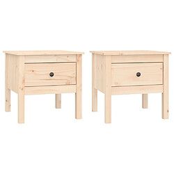 vidaXL Tables d'appoint 2 pcs 50x50x49 cm Bois massif de pin