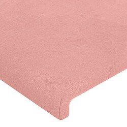 Maison Chic Tête de lit scandinave avec oreilles,meuble de chambre Rose 83x23x118/128 cm Velours -MN90784 pas cher