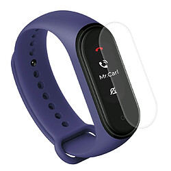 Acheter Wewoo Bracelet pour montre connectée en caoutchouc de silicone 2 1 remplacement de la courroie du avec un film d'écran à couverture totale TPU Xiaomi Mi Band 4 bleu foncé