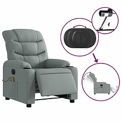 Maison Chic Fauteuil Relax pour salon, Fauteuil de massage inclinable électrique gris clair tissu -GKD33268 pas cher