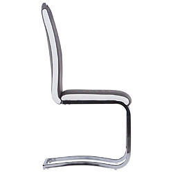 Acheter Decoshop26 Lot de 4 chaises de salle à manger cuisine cantilever design moderne synthétique gris CDS021379