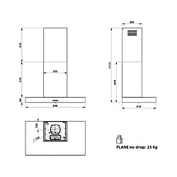 Acheter Falmec Hotte decorative murale Plane No-drop, 90cm inox,800 m3/h, 4 vitesses