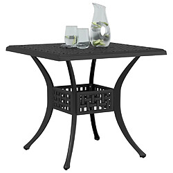 Avis vidaXL Table de jardin noir 80x80x75 cm aluminium coulé