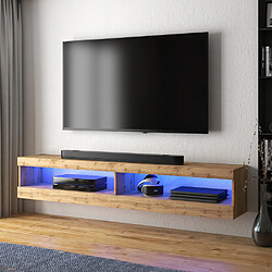 Selsey Meuble tv - VIANSOLA - 140 cm - chêne lancaster - éclairage LED