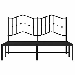 Maison Chic Lit adulte - Cadre de lit métal avec tête de lit,Structure du lit Contemporain pour chambre noir 140x190 cm -MN21901 pas cher