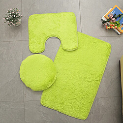 LUUCOZK Tapis de bain antidérapants absorbants à séchage rapide, décoration de salle de bain, vert fruit-Troisensemble de pièces 