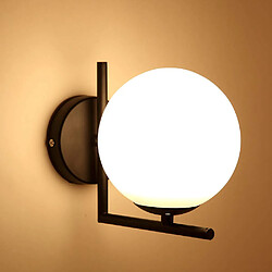 Stoex Lampe Murale Moderne Lampe Murale Globe en Verre E27, Applique Murale D'Intérieur Pour Salle de Bain, Chambre À Coucher, Couloir (Noir) 