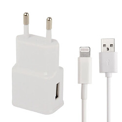 Wewoo Pour iPad, iPhone, Galaxy, Huawei, blanc Xiaomi, LG, HTC et autres smartphone, appareils rechargeables Chargeur Sync Câble + UE Plug de Voyage, 