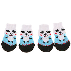 Acheter 4 pcs chien chaussettes chien plancher poignée chaussettes chaussures bottes antidérapant protecteur chaussettes s bleu