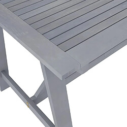 Avis vidaXL Table à dîner de jardin Gris 140x70x73,5cm Bois d'acacia massif