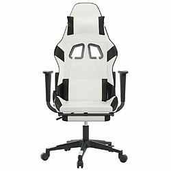 Avis Maison Chic Chaise de jeu, Chaise gaming avec repose-pied, Fauteuil gamer,Chaise de Bureau Blanc et noir Similicuir -GKD23172