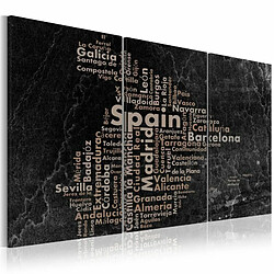 Paris Prix Tableau 3 Panneaux Map of Spain on the Blackboard 30 x 60 cm 