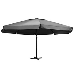 vidaXL Parasol de jardin avec mât en aluminium 600 cm anthracite 