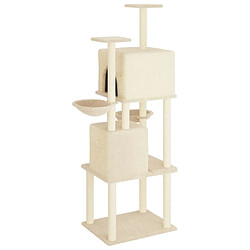 Arbre à chat avec griffoirs,niche pour chat en sisal Crème 180 cm -MN62753 pas cher