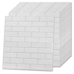 Avis vidaXL Papier peint 3D autoadhésif Briques 40 pcs Blanc