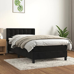 Maison Chic Lit Adulte - Lit simple Lit à sommier tapissier et matelas moelleux - Meuble de Chambre - Noir 80x200 cm Velours -MN85004