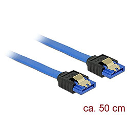 DeLOCK 84979 câble SATA 0,5 m SATA 7-pin Noir, Bleu (Delock Cable SATA 6 Gb/s receptacle straight-&gt;SATA receptacle straight 50cm blue)