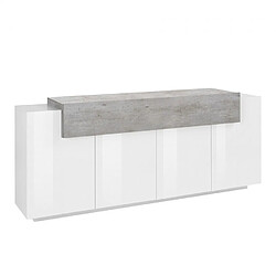 Avis Ahd Amazing Home Design Buffet Salon Moderne 200cm 4 Compartiments Blanc Gris Corona Side