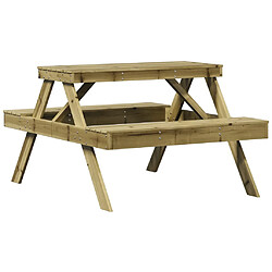 vidaXL Table de pique-nique 105x134x75 cm bois de pin imprégné