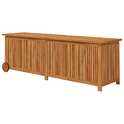 Helloshop26 Coffre boîte meuble de jardin rangement avec roues 150 x 50 x 58 cm bois acacia 02_0013065 pas cher