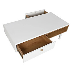 Avis Pegane Table basse, table de salon en bois coloris naturel et PU blanc - longueur 120 x profondeur 60 x Hauteur 40 cm