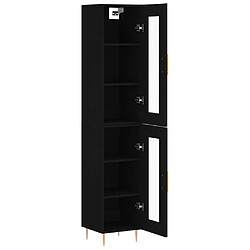 Avis vidaXL Buffet haut Noir 34,5x34x180 cm Bois d'ingénierie