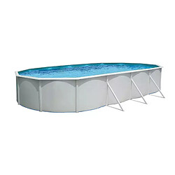 Piscine Ronde Acier Toi Magnum 550x132 cm Échelle, Purificateur de Sable 6 000 L/h et Tapisserie, Blanc 