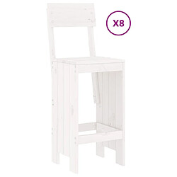 Avis Maison Chic Table de bar et chaises d'extérieur 9 pcs,Ensemble de bar de jardin pour relax blanc bois de pin massif -GKD219775