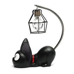 Universal Résine créative Kiki Chat Animaux Lumière, Accessoires Décoration Cadeaux Petits Chats Garderie Lampe Suction LED Lumière de nuit, (Noir) 