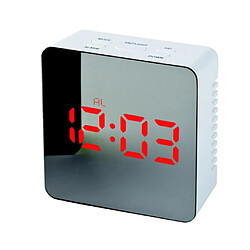 Réveil led - snooze miroir température nuit carré, lumière led rouge