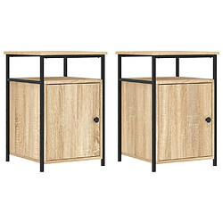 Maison Chic Tables de chevet 2pcs - Table basse Table de nuit - chêne sonoma 40x42x60cm bois d'ingénierie -MN30561