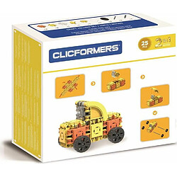 Clics Clicformers- Craft Yellow 25-Piece Clickable and Stackable Construction Toy Set brico, 807002, Jaune