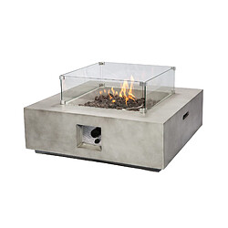 Braséro à gaz cheminée d'extérieur foyer 88 cm avec raccord écran housse de protection roches de lave Peaktop HF35708AA-EU