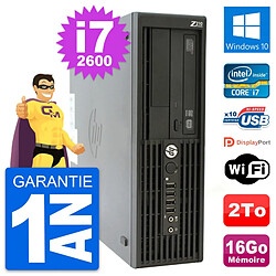 PC HP WorkStation Z210 SFF Core i7-2600 RAM 16Go Disque Dur 2To Windows 10 Wifi - Occasion