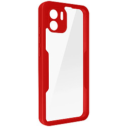 Avizar Coque pour Redmi A1 et Redmi A2 dos plexiglas et avant polymère Contour Rouge