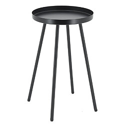 Aubry Gaspard Table basse en métal Ø 30 H 50 Noir.