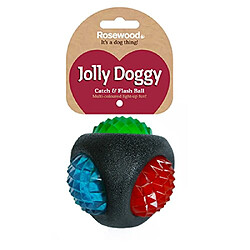 Eurovideo Vg Rosewood Jolly Doggy Os en Caoutchouc Clignotant, Jouet pour Chien, 13 cm