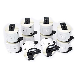 vhbw 10x Rouleau d'étiquettes autocollantes pour Brother P-Touch QL-650, QL-650TD, QL-700, QL-710, QL-710W, QL-720, QL-720NW comme DK-11202. 