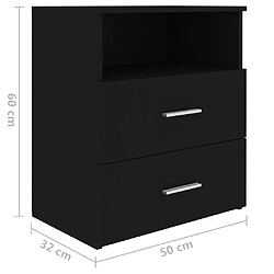 vidaXL Table de chevet Noir 50x32x60 cm pas cher