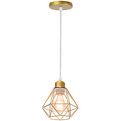 Stoex Plafonnier Rétro Or Suspension Luminaire Vintage D'Intérieur Suspension Lustre E27 Cage en Métal 