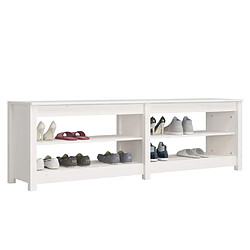 Avis vidaXL Banc à chaussures Blanc 160x36,5x50 cm Bois de pin massif