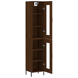 Avis vidaXL Buffet haut Chêne marron 34,5x34x180 cm Bois d'ingénierie