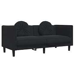 Avis vidaXL Ensemble de canapés 2 pcs avec coussins noir velours