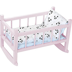 Petitcollin Lit bercelonnette en bois laqué rose panda (40 cm)