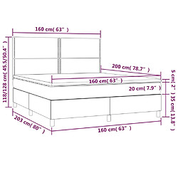 Acheter vidaXL Sommier à lattes de lit matelas et LED Marron foncé 160x200 cm