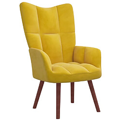 Maison Chic Chaise de relaxation | Fauteuil relax Jaune moutarde Velours -GKD22495