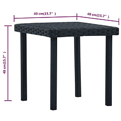 Acheter vidaXL Table à thé de jardin Noir 40x40x40 cm Résine tressée