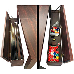 Simba BILLARD AMERICAIN 7FT SNOOKER + PLAN COUVERTURE ET BANCS A CONTENEURS Rich Rouge pas cher