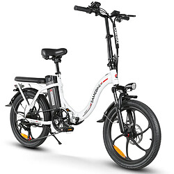 Vélo électrique SAMEBIKE CY20-IT - moteur 350W batterie 36V13AH autonomie 35KM freins à disque mécaniques - Blanc